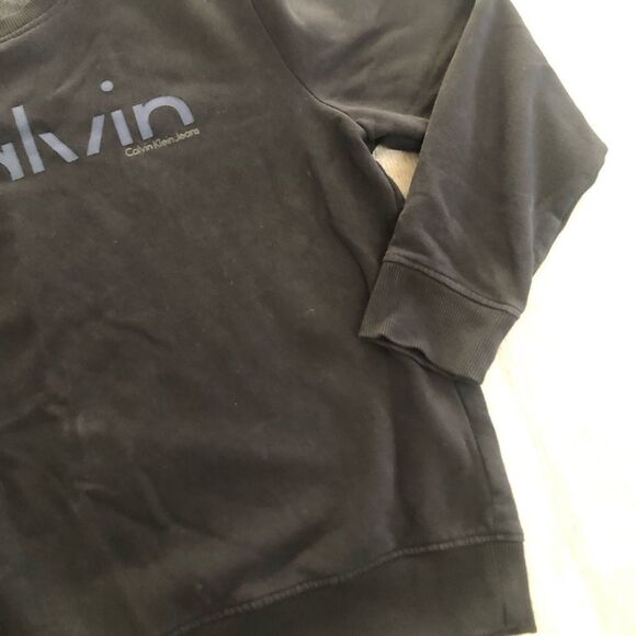 Calvin Klein Jeans Mens Black Pullover Crewneck Long Sleeve Sweatshirt Sz Large - Picture 5 of 10